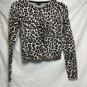 George cheetah print long sleeve button up shirt